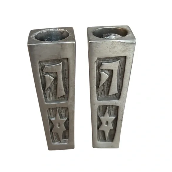Judaic / Shabbat Candle Holders. Set of 2.